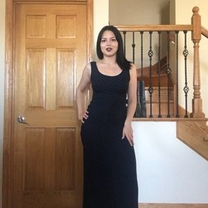 Merona blue and black maxi dress